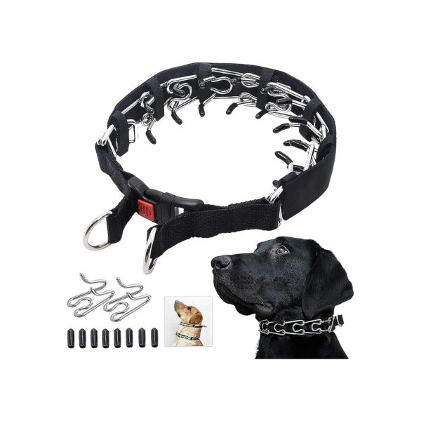 No-Pull Prong Collar for Medium Large Dogs with Comfortable Rubber Tips