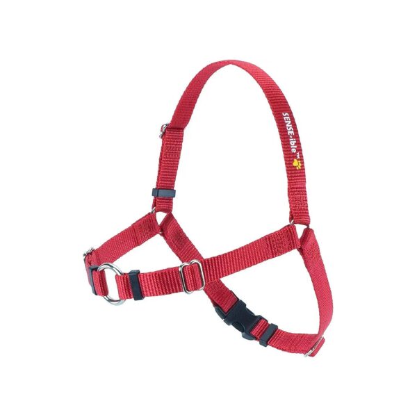 No Pull Red Medium Nylon Front-Leash Attachment Dog Walking Harness