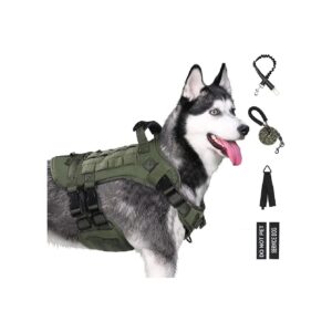 No Pull Tactical Dog Harness for Large Dogs with Breathable Mesh and Durable Nylon