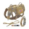 No Pull Tactical Dog Harness with Training Collar and Leash for Medium Large Dogs