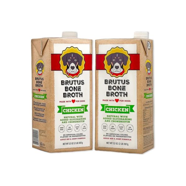 Non-GMO and Gluten-Free All-Natural Chicken Bone Broth for Dogs with Food Allergies