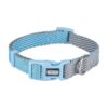 Non-Irritating Soft Cotton Dog Collar with Blue Grey Contrast Color for Small Dogs