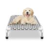 Non-Slip Elevated Dog Bed with Reversible Fabric and Breathable Design for Small Pets