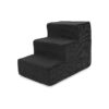 Non-Slip Foam Dog Ramp for Couch, Older Pets, 3-Step, Black, Removable Cover