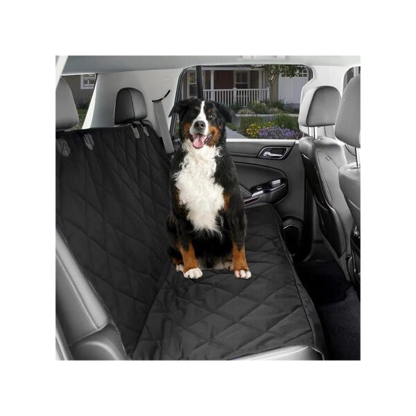 Non Slip Padded Quilted Black Waterproof Dog Car Seat Protector with Seat Anchors