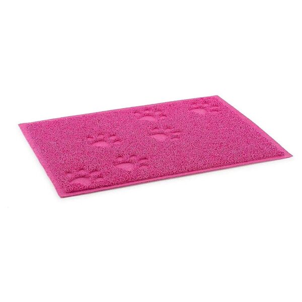 Non Slip Pink Dog Feeding Mat with Paw Design for Peace of Mind