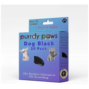 Non Toxic Adhesive Soft Paws Nail Caps for Small Dog Claws Black Color