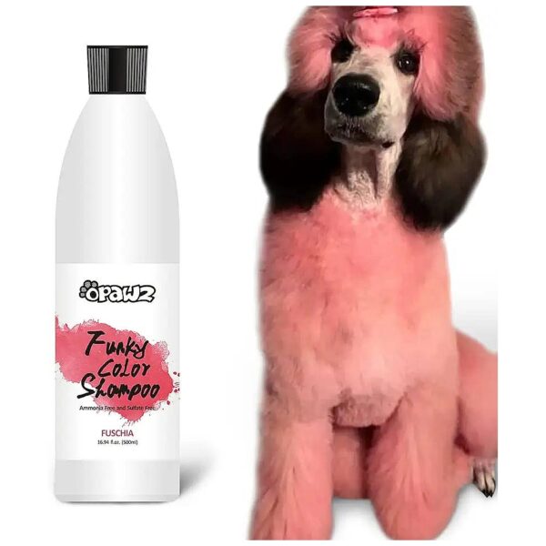 Non-Toxic Dog Hair Color Deposing Shampoo for Fuschia Hairs, Gentle Conditioning Formula