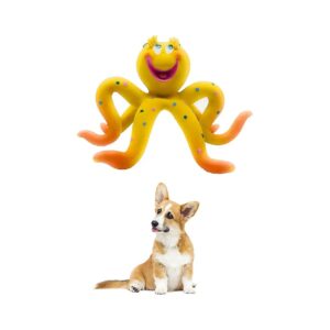 Non-Toxic Octopus Squeaky Dog Toy Natural Latex Rubber Small Medium Size Breeds