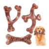 Nougat Indestructible Nylon Dog Toys 3 Pack for Aggressive Chewers with Real Bacon Flavor