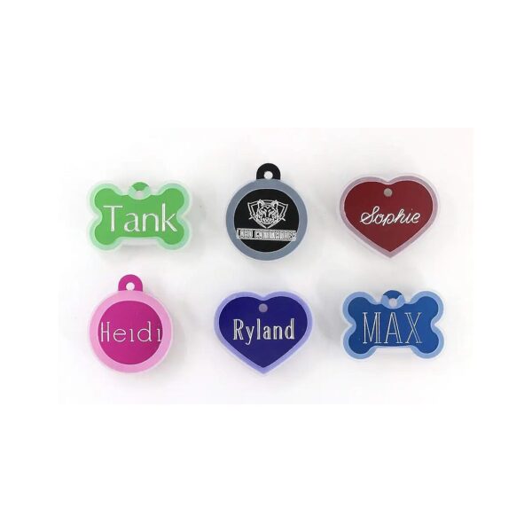 Novelty Pet ID Tags for Dogs and Cats with Custom Text and Silicone Silencer