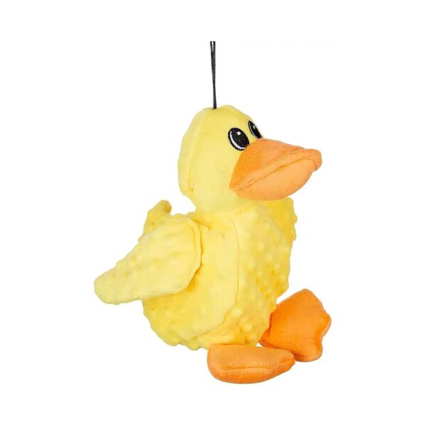 Novelty Plush Duck Toy with Multi-Colored Dotty Fabric for Sensory Fun