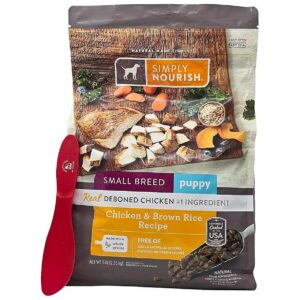 Nut Small Breed Puppy Food with Chicken and Brown Rice, 5 Pound Bag and Mixing Spatula