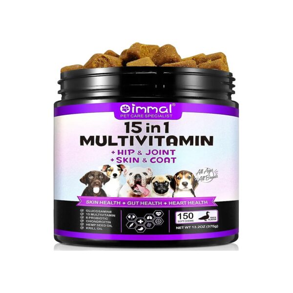 Nutrient-Rich Dog Vitamins Chewable Multivitamin for Puppies, Adults, and Senior Dogs