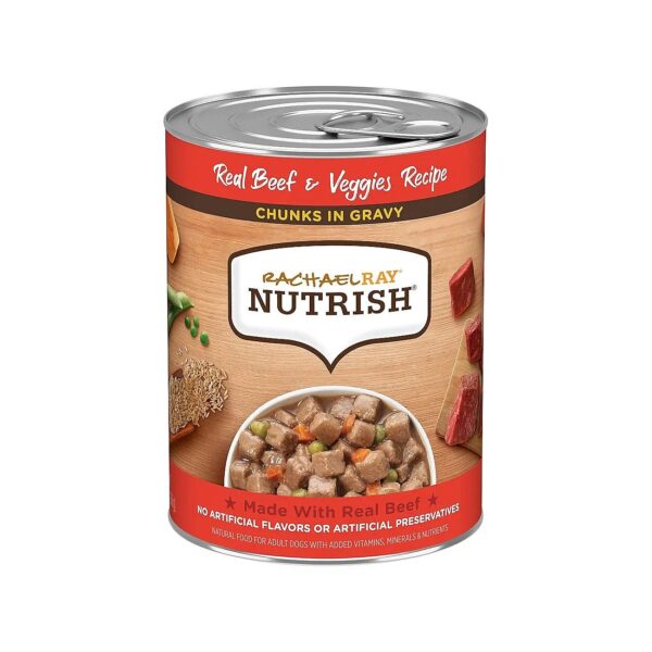 Nutrish Wet Dog Food with Real Beef and Veggies for a Complete Meal