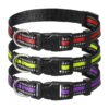 Nylon Adjustable Reflective Dog Collars 3-Pack with Quick Release Buckle and Metal D-Ring