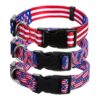 Nylon American Flag Dog Collars Adjustable Soft Pet Collars for Dogs Cats and Puppies