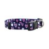 Nylon Dog Collars with Buckle Closure Pink Hearts Pattern for Female Puppies