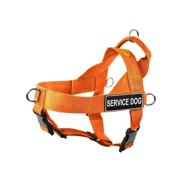 Nylon Dog Harness in Solid Orange Color with Adjustable Straps