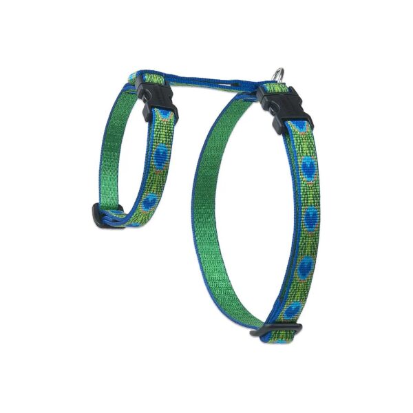 Nylon Harness with Tail Feather Pattern and Adjustable Size Options for Small Pets