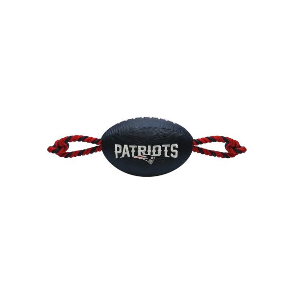 Nylon NFL Team Logo Embroidered Football Toy with Squeaker and Tug Rope