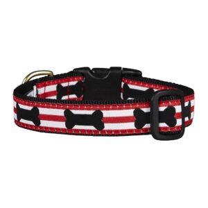 Nylon Polyester Buckle Closure Dog Collar Animal Print Got Bones Width 1-inch