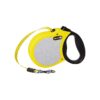 Nylon Retractable Leash with Neon Yellow Color and Reflective Stitching for Dogs