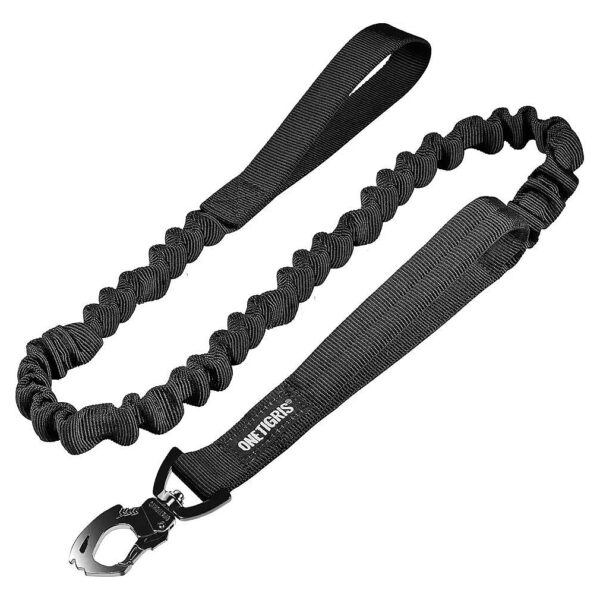 Nylon Tactical Dog Leash with Adjustable Bungee and Quick Release Function