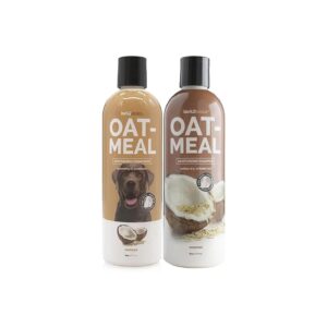 Oatmeal Dog Shampoo Conditioner for Itchy Skin 16 oz with Coconut Scent