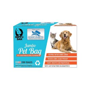 Ocean Plastic Pet Poop Bags with Dispenser, Extra Large, 200 Count