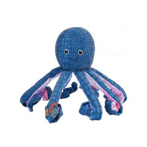 Octopus PU Dog Chew Toy with 8 Legs for Squeaky Fun and Teeth Cleaning