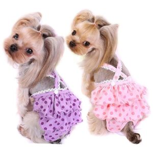 Odor-Absorbing Dog Diaper Pants with Adjustable Suspender for Small Girl Dogs