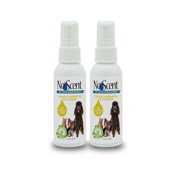 Odor Eliminator and Cleaner Spray for Dogs and Pets Natural Scent Safe 2 oz x 2