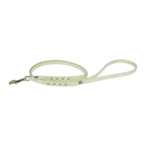 Off White Flat Lead 4 inches Jeweled Croc