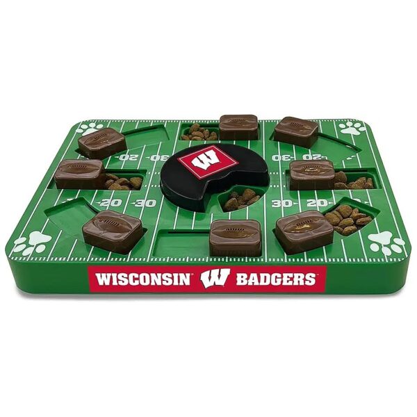 Official NCAA Licensed Dog Puzzle Treat Toy with Authentic Football Field Design