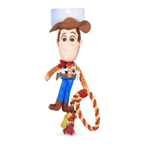 Official Pixar Dog Toy with Rope Lasso and Fun Squeaker for Small Pets