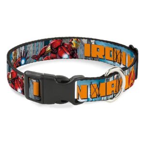 Officially Licensed Marvel Dog Collar with Iron Man Cityscape Print