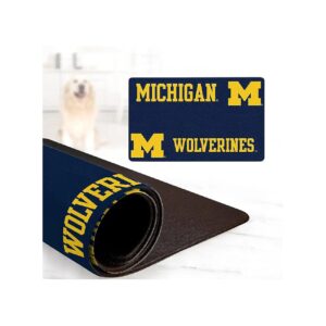 Officially Licensed NCAA Michigan Wolverines Pet Mat for Food and Water 18x29