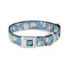 Officially Licensed Nicktoons Dog Collar with Seatbelt Buckle and Colorful Design