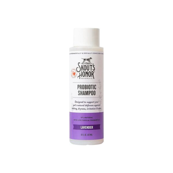 Oil-Rich Probiotic Shampoo for Dogs with Avocado Oil, Omega-3s, and Soothing Lavender