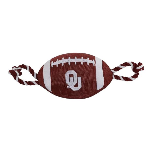 Oklahoma Sooners Football Dog Toy for Tug and Fetch Play