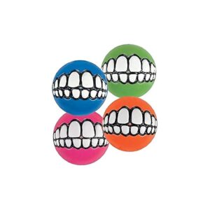 One Hollow Rubber Treat Dispensing Ball with Smiling Teeth for Small Dogs