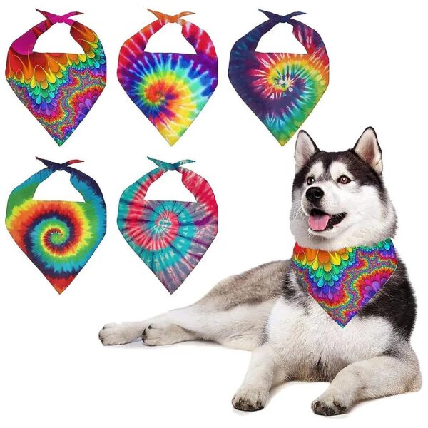 One Size Fits All Pet Dog Bandanas Soft Comfy Lightweight Foldable Dog Scarf