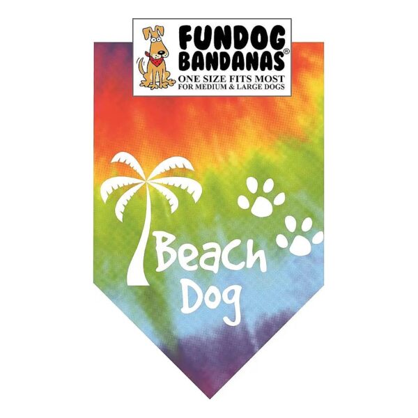 One Size Fits Most Beach Dog Bandana for Medium to Large Dogs in Tie Dye Design