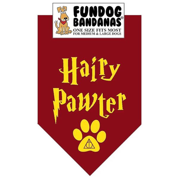 One Size Fits Most Hairy Pawter Bandana for Dogs