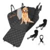 Orange Black Dog Hammock Seat Covers for Car with Mesh Window Washable