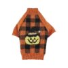 Orange Black Plaid Halloween Dog Sweater XLarge Size for Large Dogs Pumpkin Costume