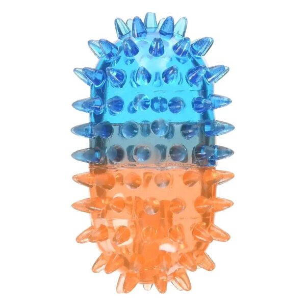 Orange Blue Thermoplastic Rubber Pill Spiker Dog Chew Toy with Massage Gum Spikes