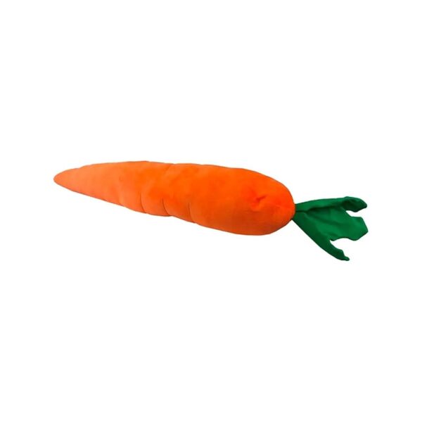 Orange Carrot Shaped Dog Toy with Soft Plush and Embroidered Details