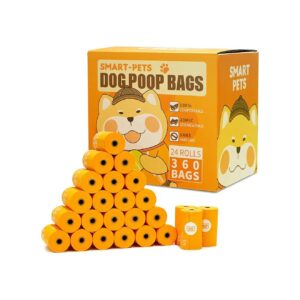 Orange Certified Compostable Dog Poop Bags with 360 Bags - Eco-Friendly and Leak-Proof